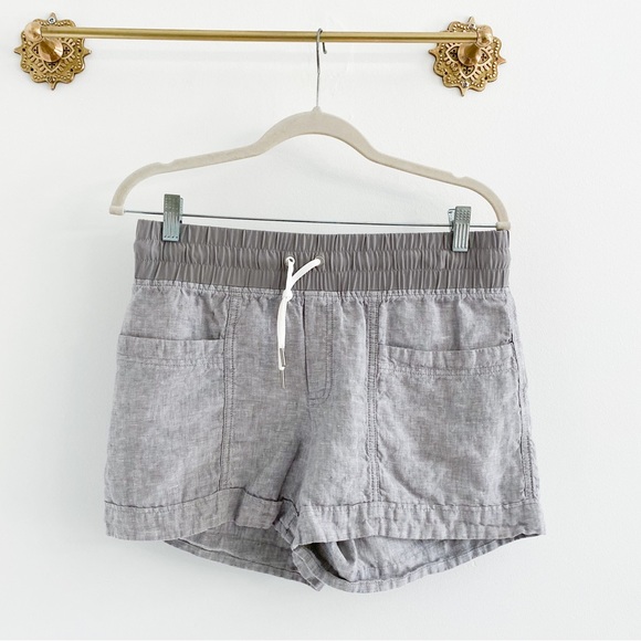 Athleta Pants - Athleta Cabo 4" Gray Linen Shorts
